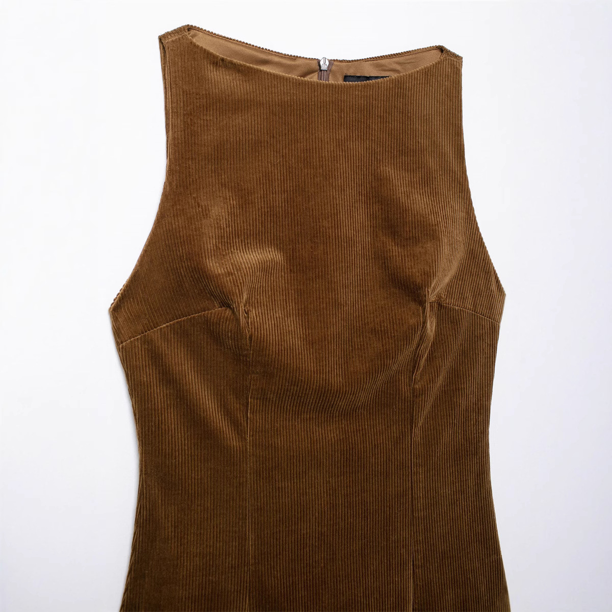 Hot Girl With Belt Corduroy Dress