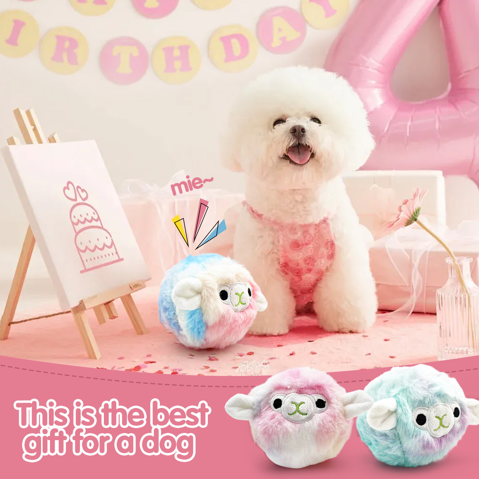 Pet Plush Vocalization Bite-resistant Acanthosphere TPR Molar Toy