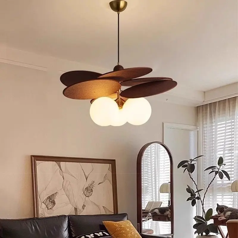 New Rattan Weaving French-style Vintage Chandelier Retro