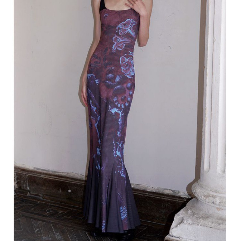 Women's Fishtail Dress With Adjustable Suspenders