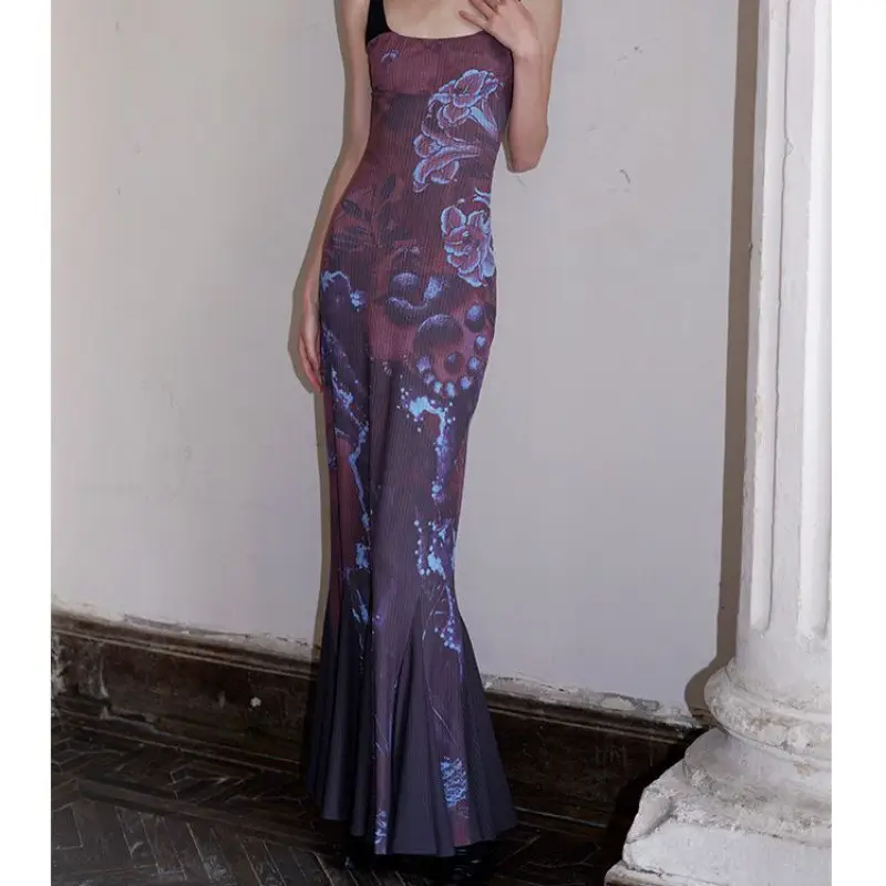 Women's Fishtail Dress With Adjustable Suspenders