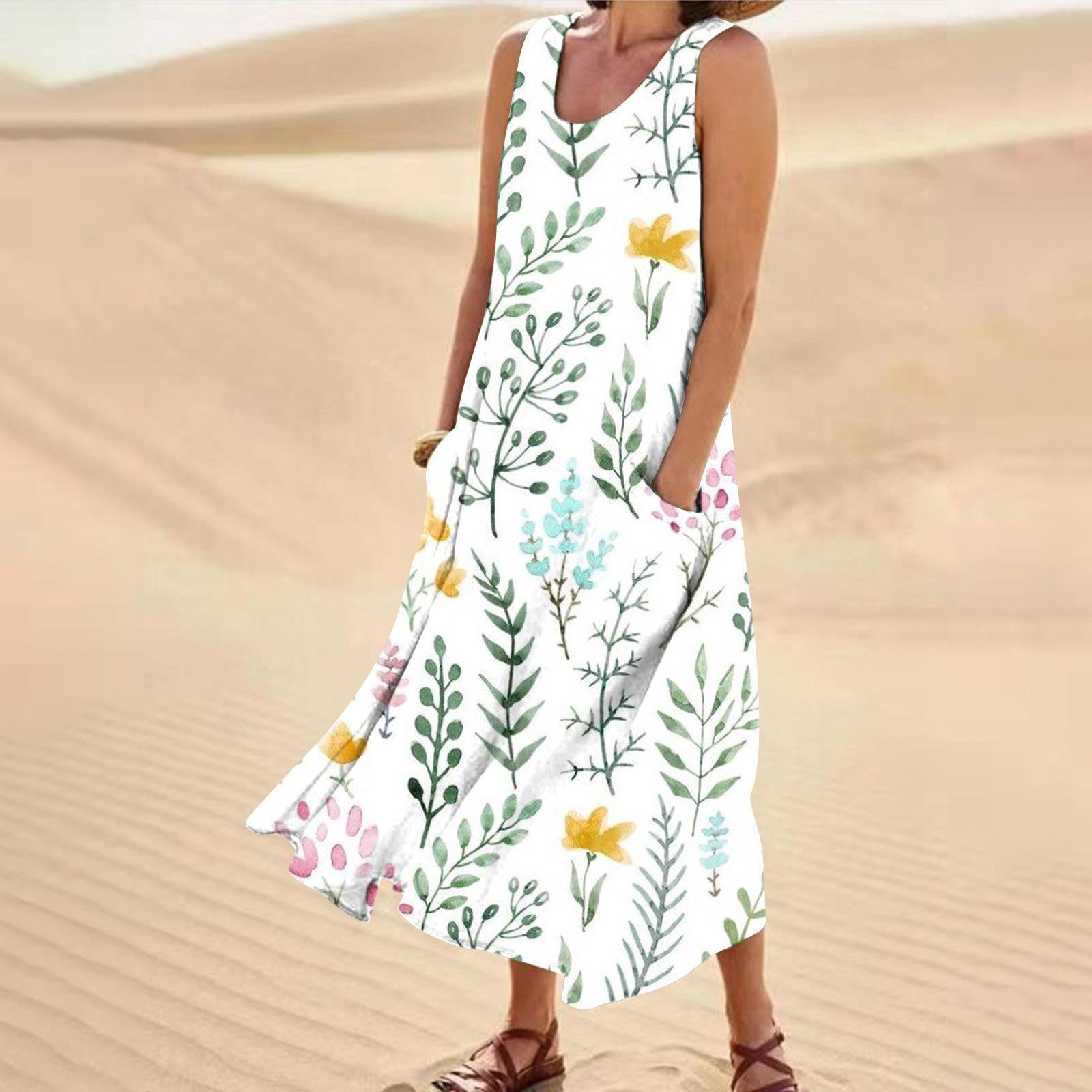 Landscape Floral Maxi Dress Slim Fit Casual Skirt 17Style - Shop at LoveMi
