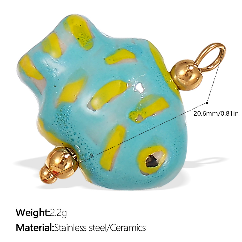 Fresh-style From The Ocean Collection Stainless Steel Pendant Necklace With 18K Gold Plating