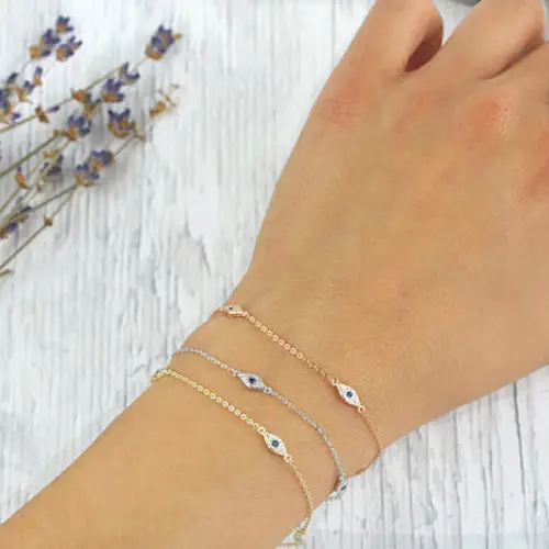 Blue Horse Eye Micro-inlaid Zircon Women's Bracelet