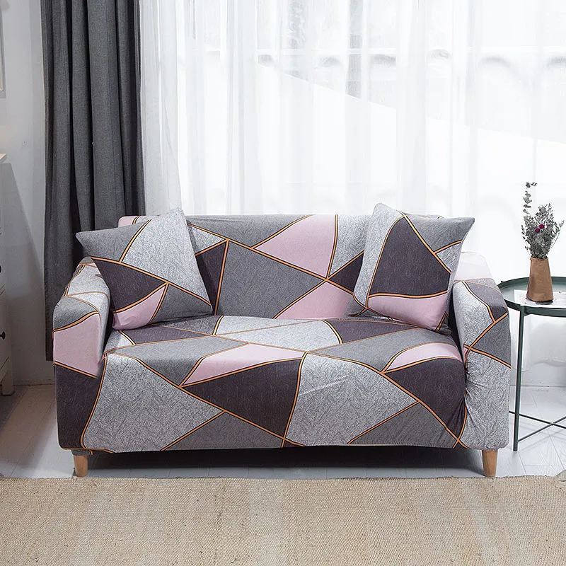 Home Fashion Simple Stretch Sofa Cover - Colorful Geometry