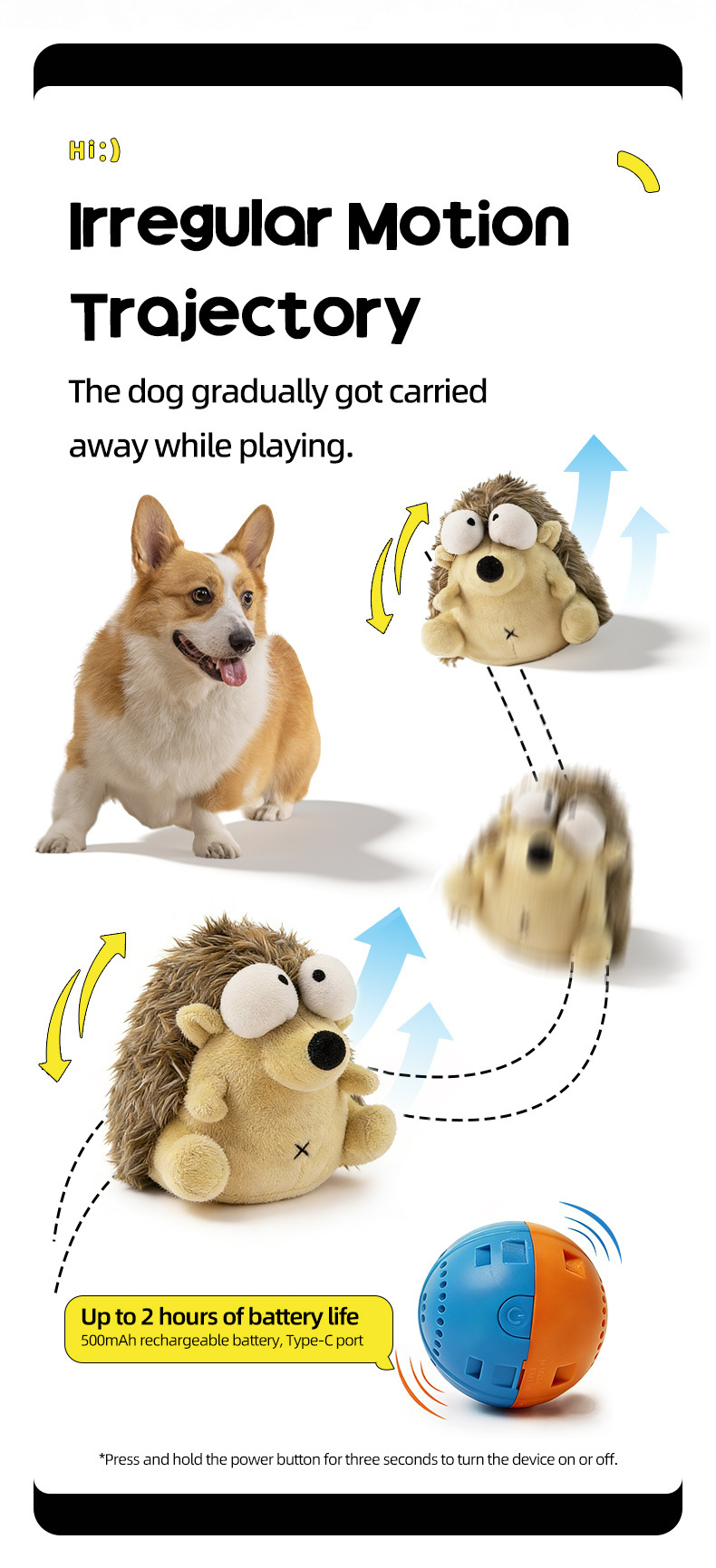 Electric Plush Dog Toy Vibrating Interactive Rechargeable detail photo 2