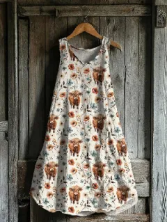 Women's Sleeveless Round Neck 3D Printed Dress - 22 Models-S - View 1