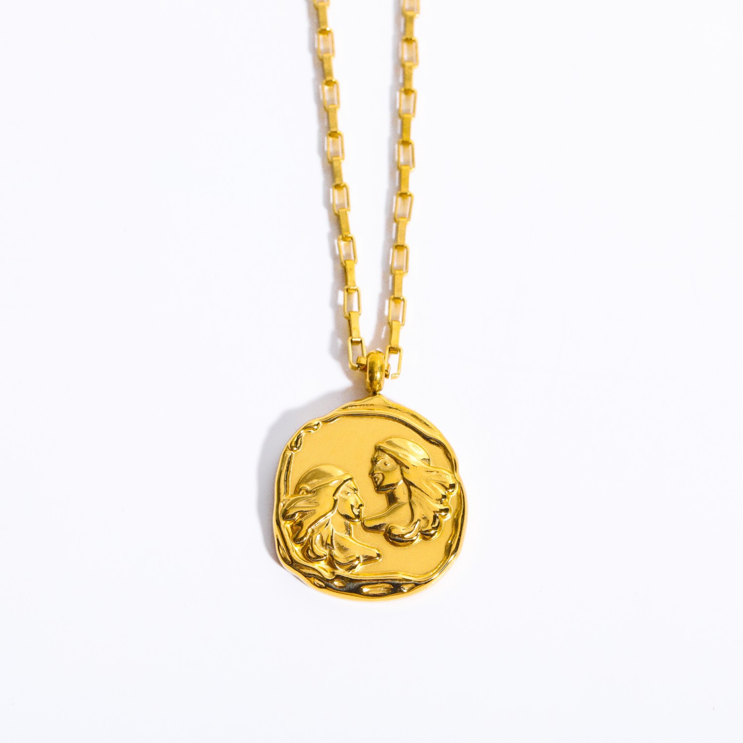 Twelve Constellation Oval Pendant Necklace Vacuum Plating