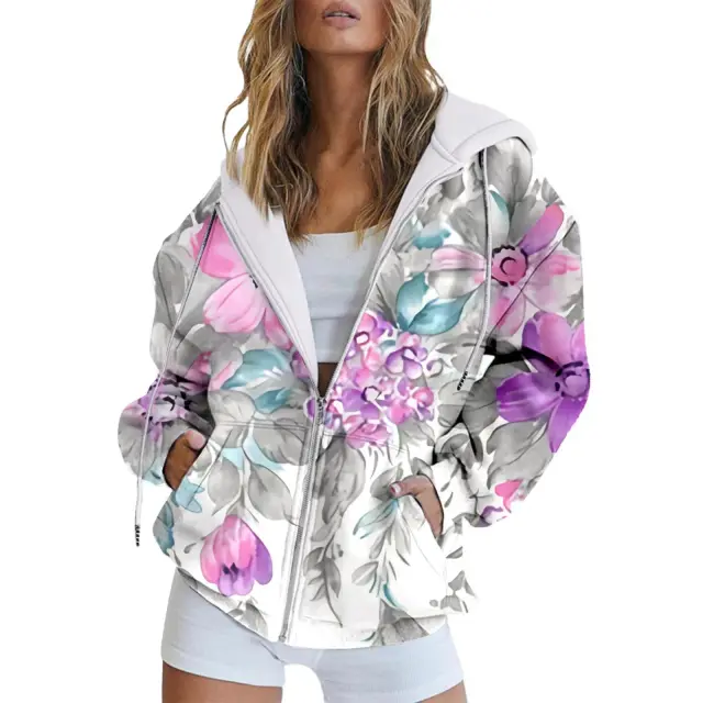 Casual Zipper Hoodie Women's Sweater Wy03 Gg52 3Xl - Shop at LoveMi