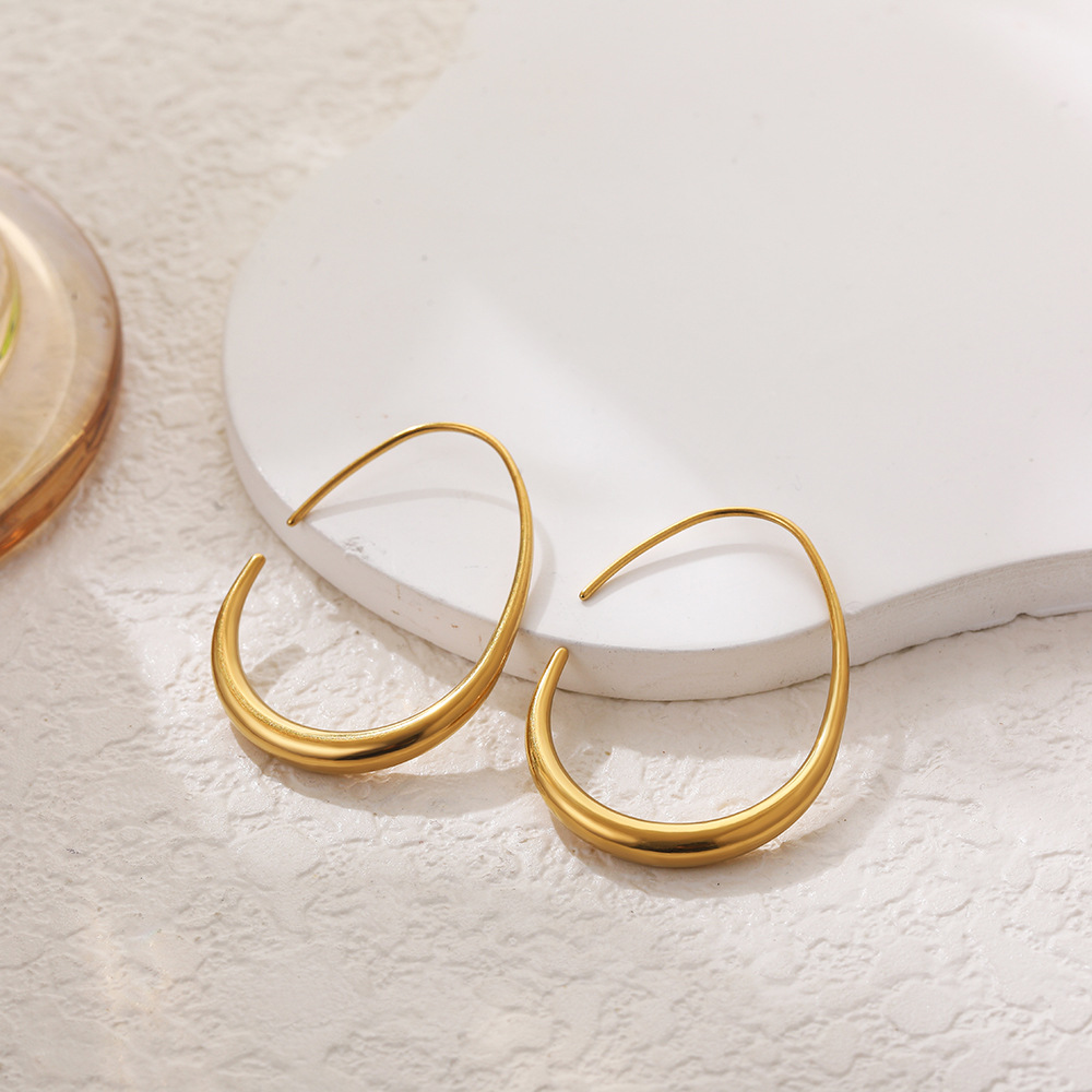 Simple European And American Style Oval Ear Hook High Profile And Generous Advanced Sense