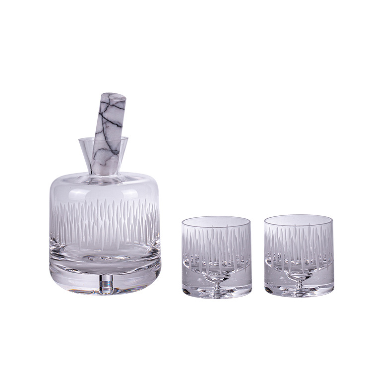 High-end Art Glass Wine Cup Wine Glass Suit Household