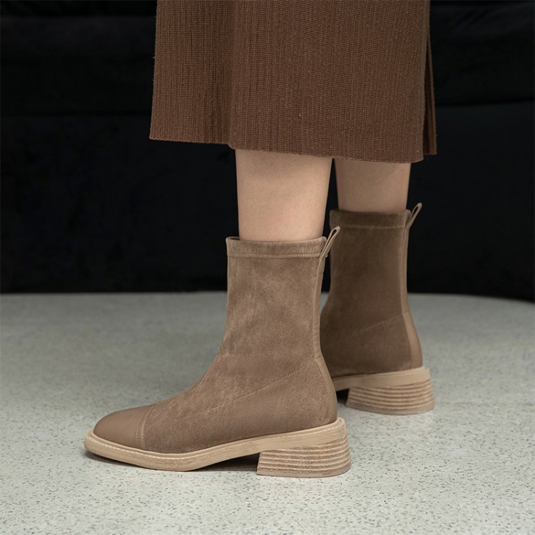 Title 5, Botas fashion de couro nubuck com cano médio, b...