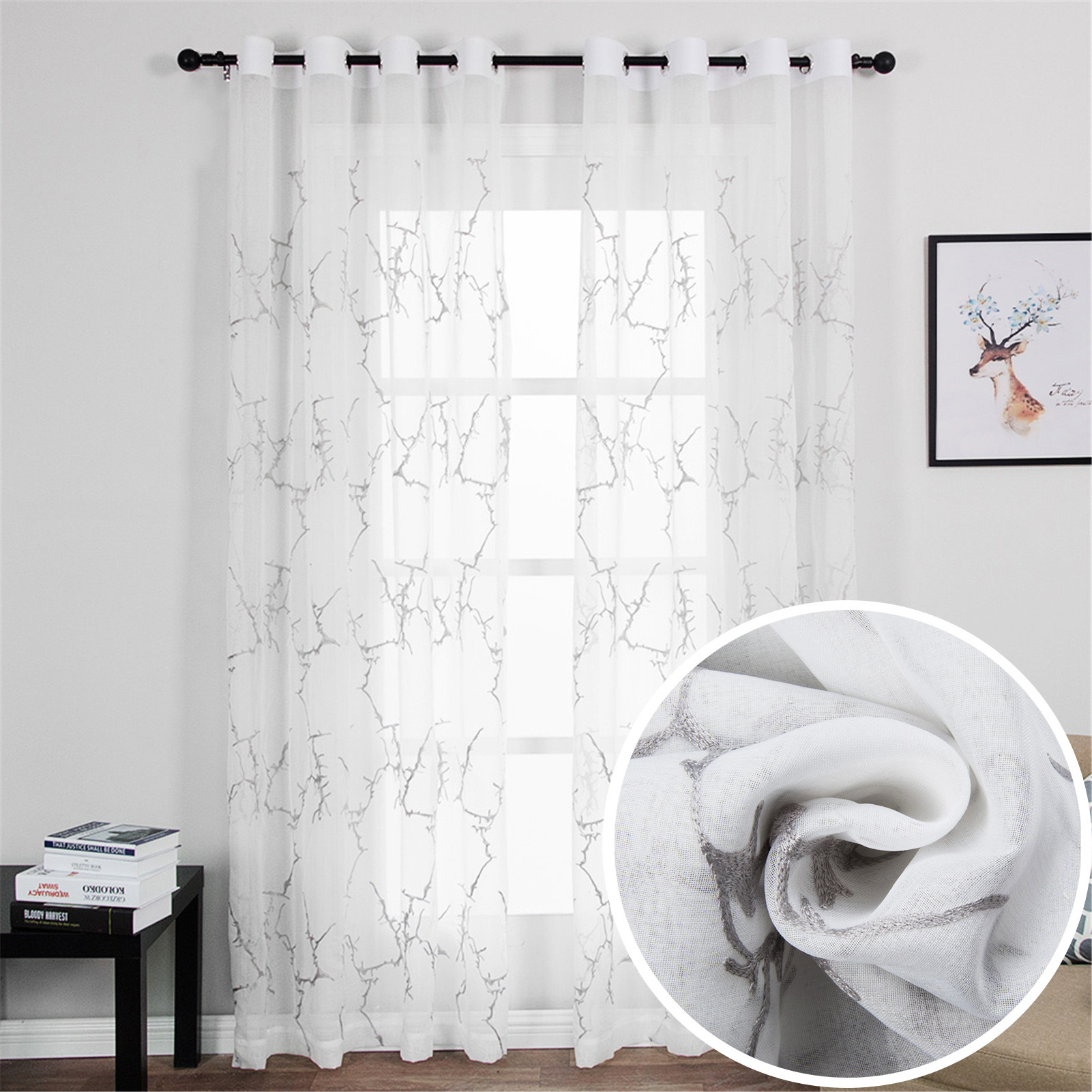 Children's Room Football Embroidered Window Screen - 4