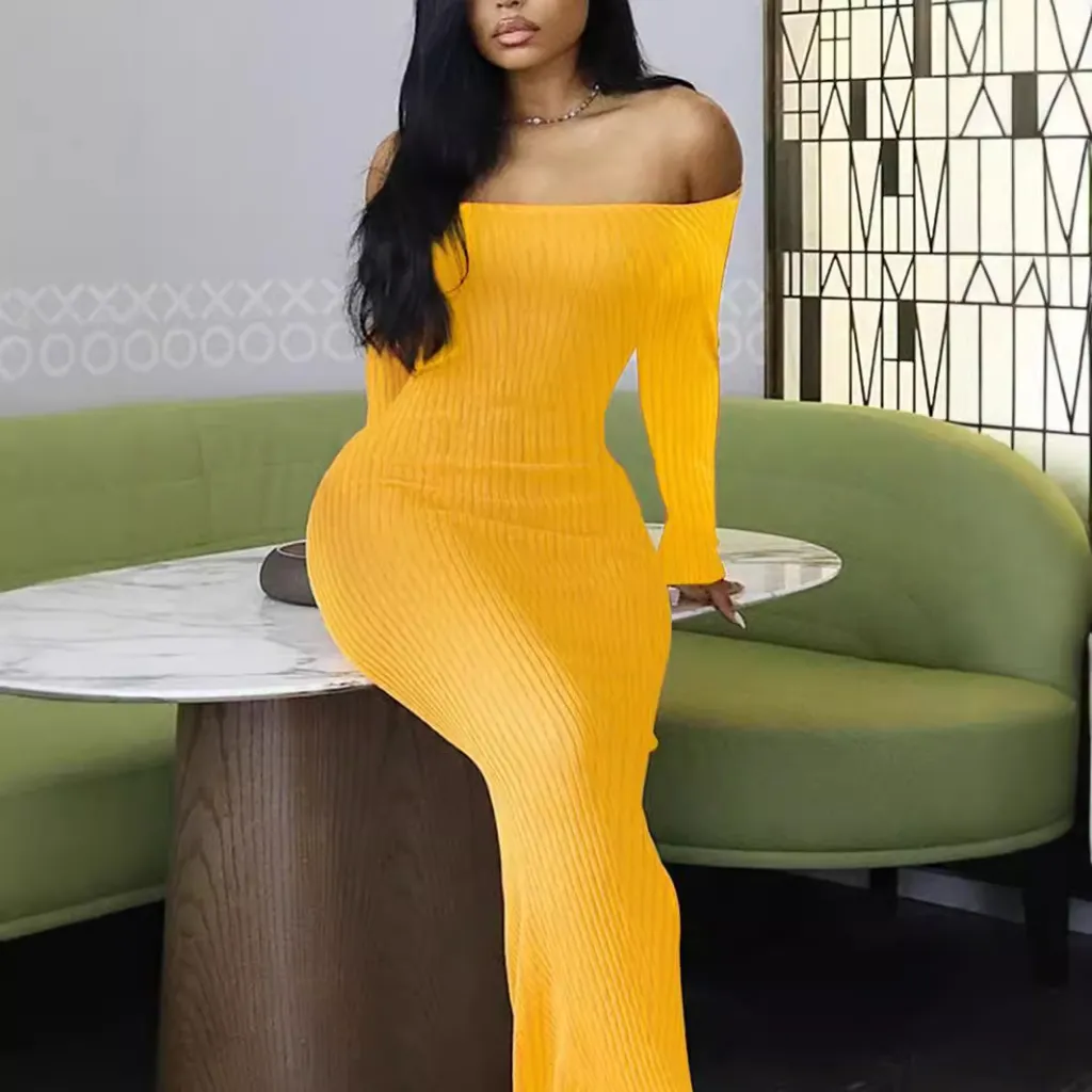European And American Personalised Fashion Women's Wear Dress - Orange