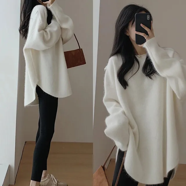 Idle Style High grade French Pullover Bottoming Sweater White - Shop at LoveMi