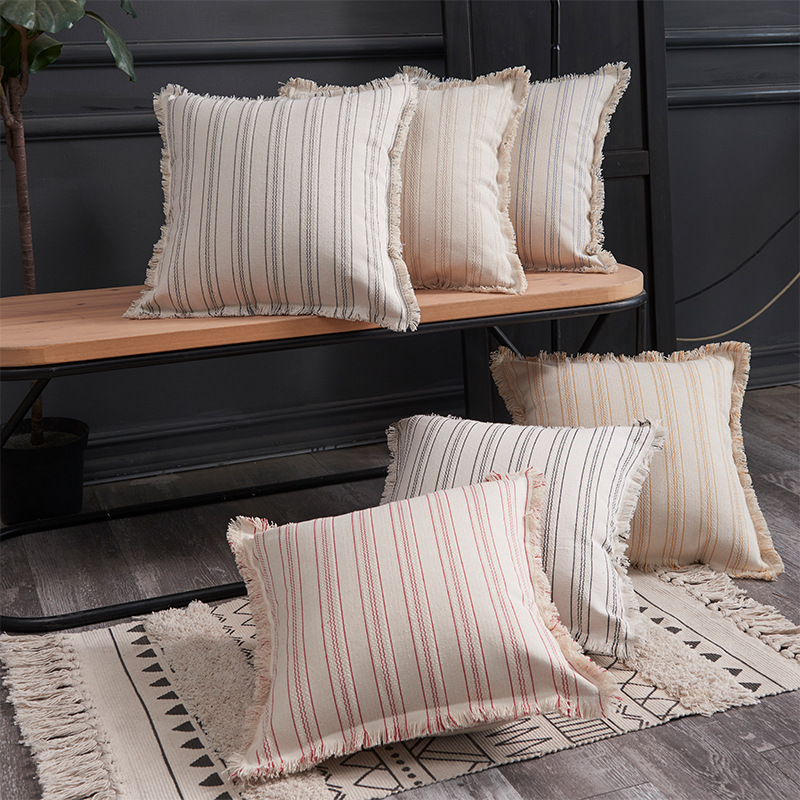 Fringe Sofa Bedroom Living Room Throw Pillow Cushion Cover