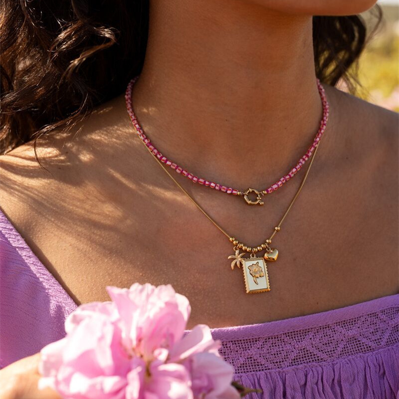 Stainless Steel Cool Coconut Tree Necklace