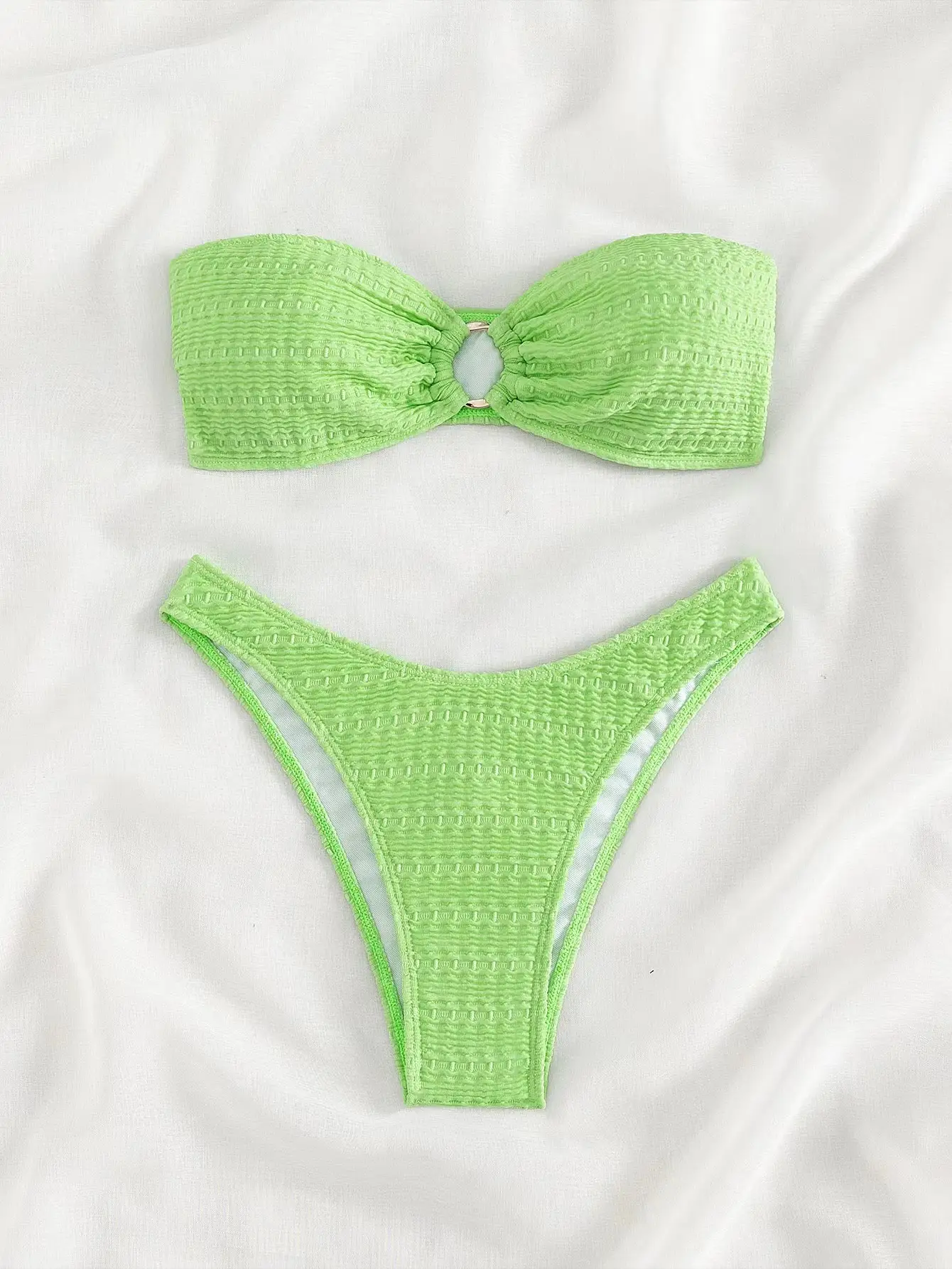 Women's Fashion Casual Solid Color Split Bikini Swimsuit