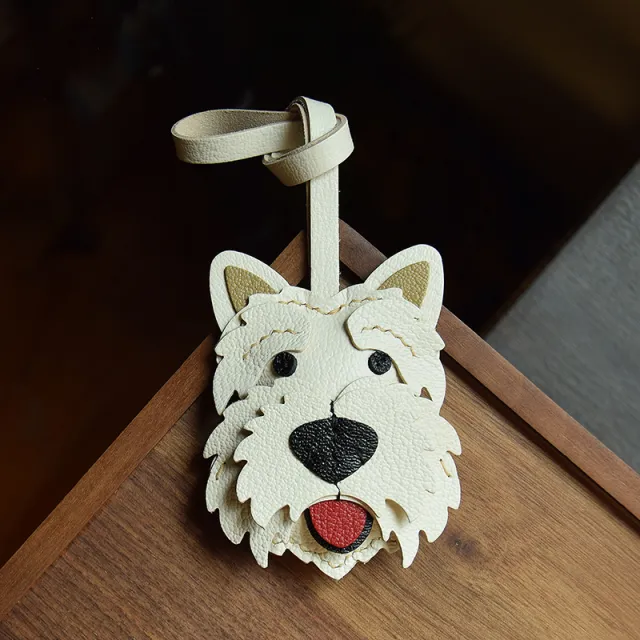 Genuine Leather Handmade Car Key Pendant Bag Hanging Ornament Cute Pet Gift Leather Rope Style - Shop at LoveMi