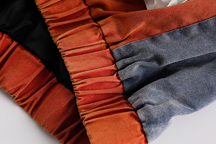 Irregular Color Contrast Patchwork Jacket Coat