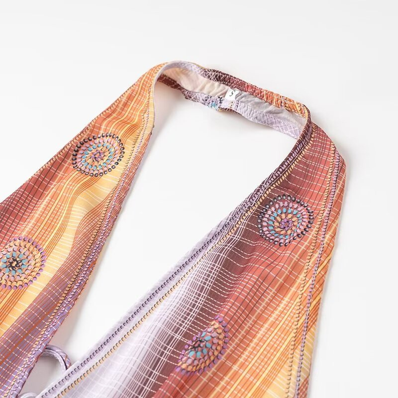 European And American Vacation Style Halter Top Lace-up Design Backless Sexy Little Suspenders