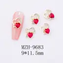Glass New Year Nail Ornament Red Bow Accessories view 3