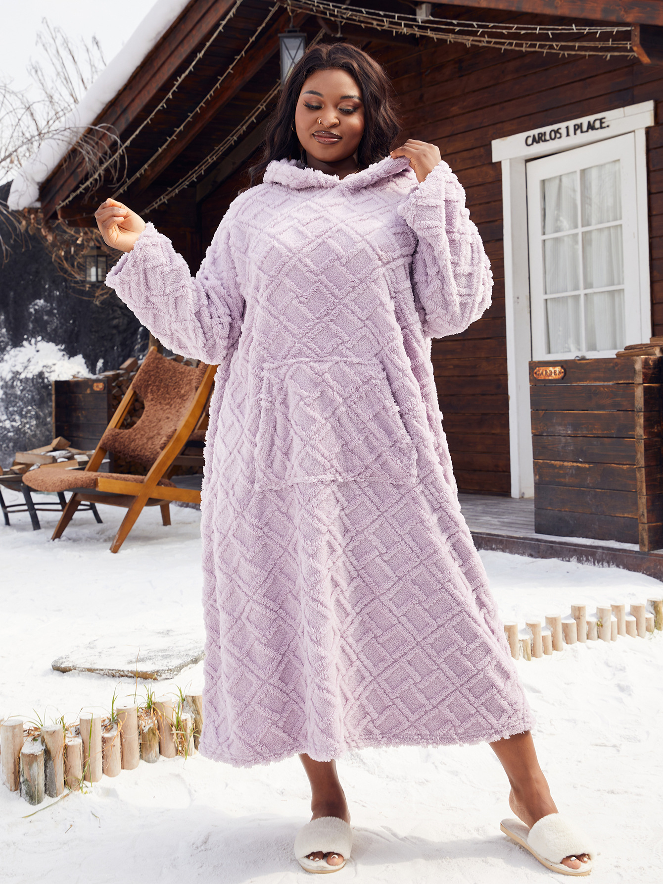 Title 5, Plus Size Pajamas Pullover Keep Warm Velvet Thi...