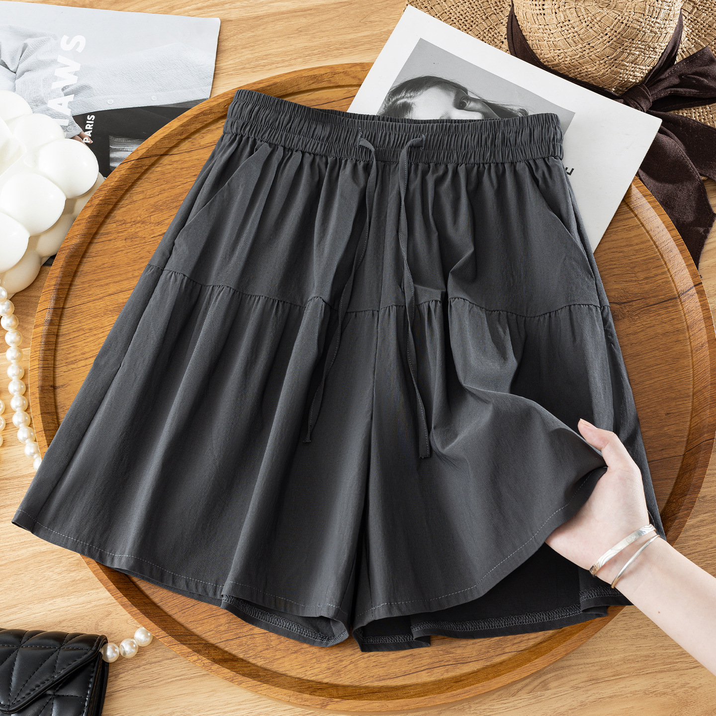New Summer Lightweight Capri Pants High-waisted Culottes
