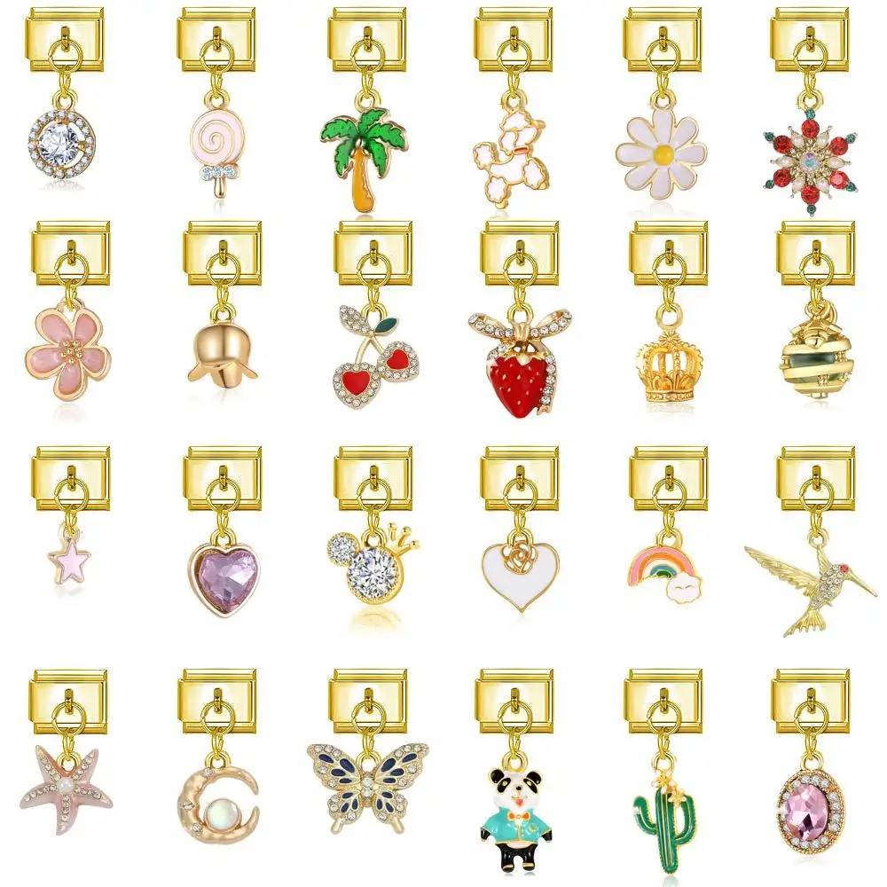 Italian-style Modular Gold Bracelet Accessory Pendant