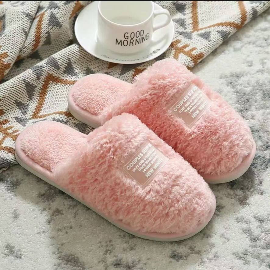 Home Cotton Slippers Floor Slippers Winter Indoor Warm Quiet Slippers