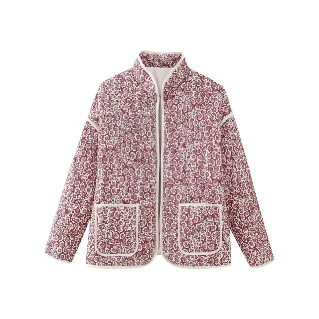 Flower Loose Quilted Thickened Warm Cotton Coat For Women 5782 Style - Shop at LoveMi