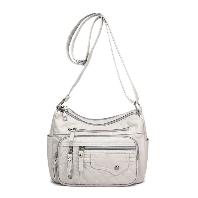 Women's Leather Large capacity Crossbody Bag Gray - Shop at LoveMi