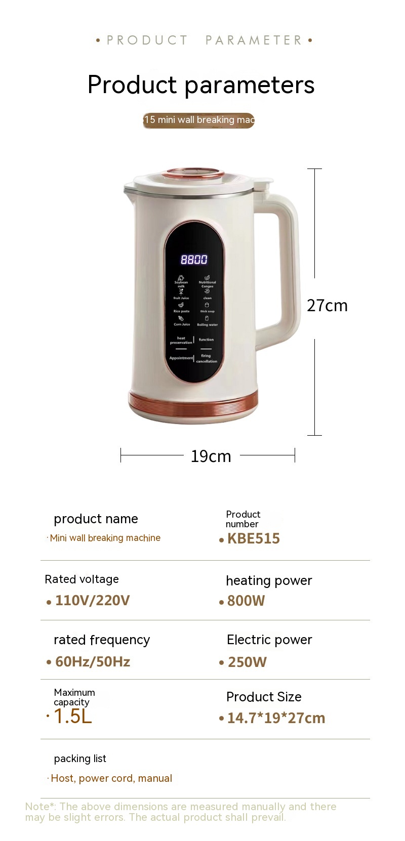 Mini Multifunctional Cytoderm Breaking Machine Household Bean Juice Maker — foto 9