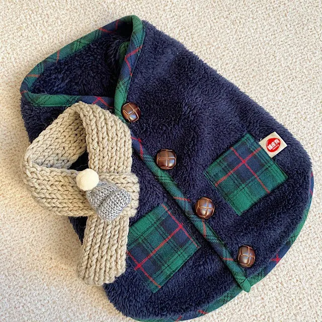 Christmas Send Scarf Pet Clothes Navy Blue - Shop at LoveMi
