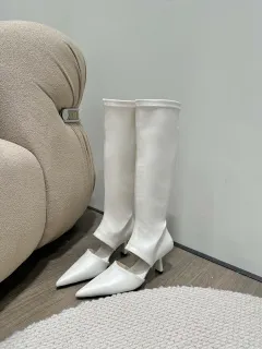 Fashion Personality Pointed-toe Hollowed Women's Boots - White - View 1