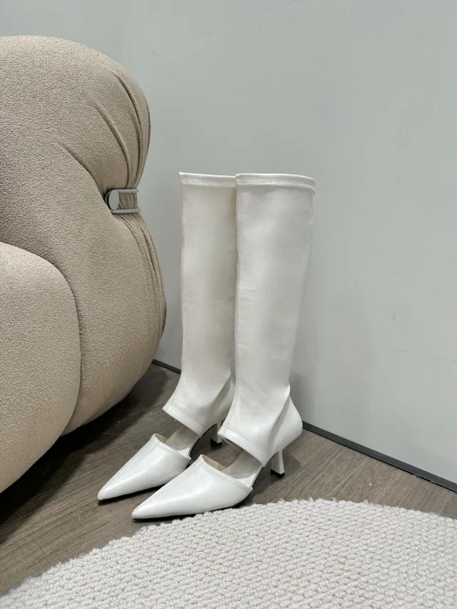 Fashion Personality Pointed toe Hollowed Women's Boots White - Shop at LoveMi