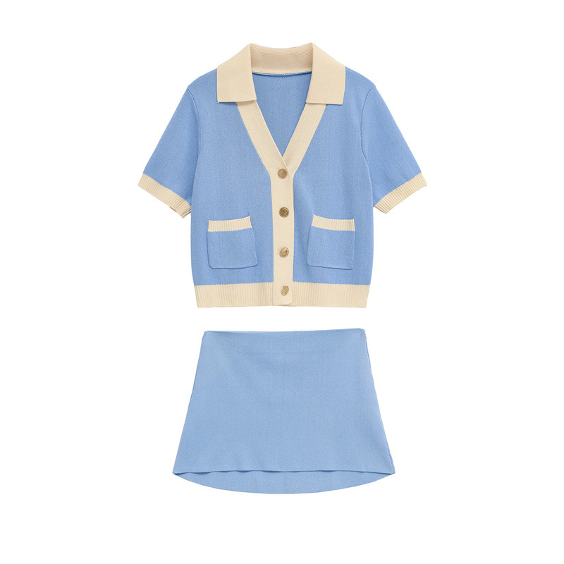 Simple Fashion Polo Collar Knitted Coat