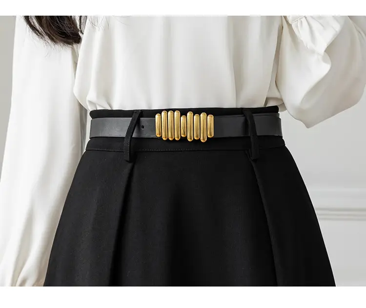 OL Commuter High Waist Mid-length Dress