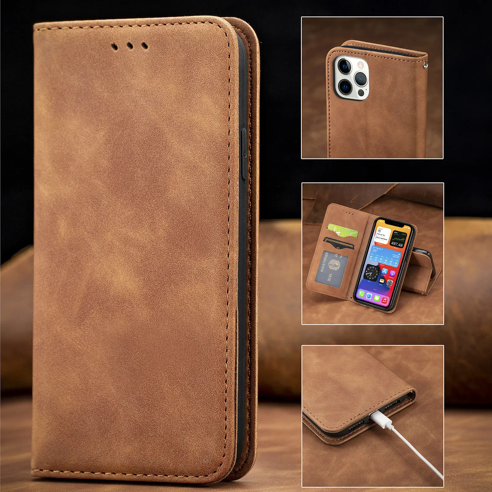 Skin Feeling Solid Color Business Magnetic Protective