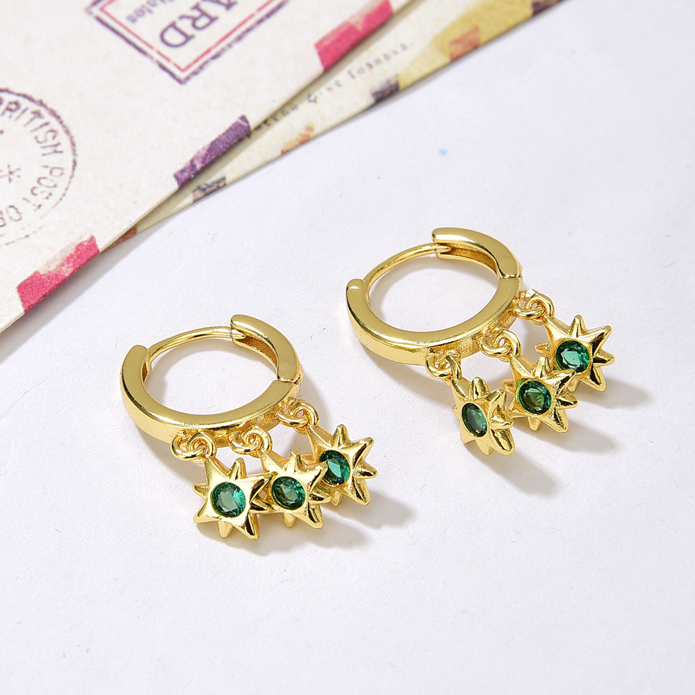 Women's Fashion Personality Micro Inlaid Zircon Starfish Earrings