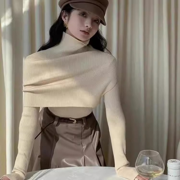 Korean Shawl Two-piece Sweater Women's Simple Graceful