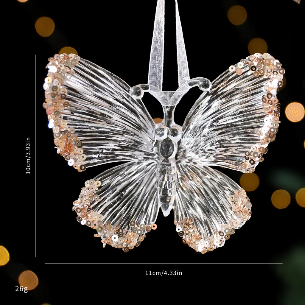 Christmas Decorations Sequined Acrylic Pendant - Butterfly