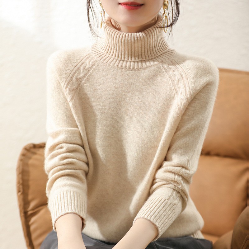 Women's Turtleneck Pullover Japanese Style Gold - Shop at LoveMi