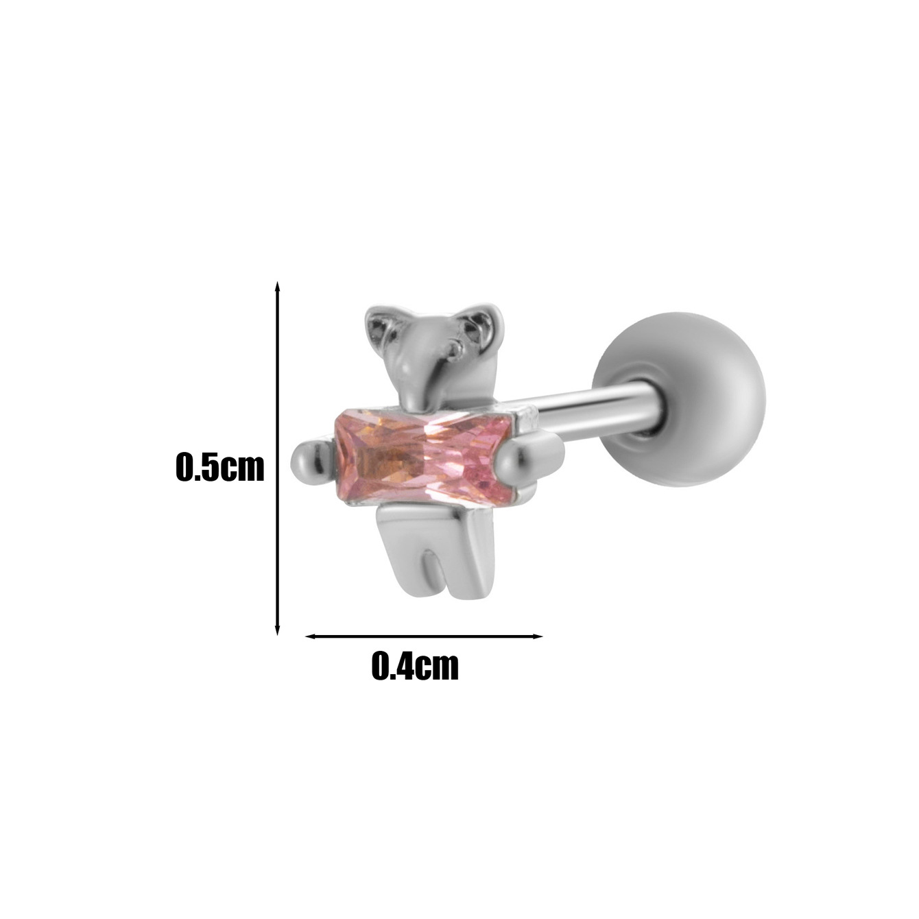 Copper Inlaid Zirconium Flower Snake Bow Stainless Steel Rod