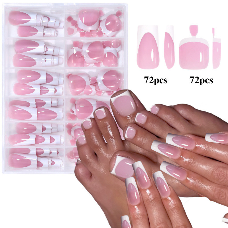 Cross-border Best-selling Nail Tips 144-piece Set Of Pre-designed Nail Art For H