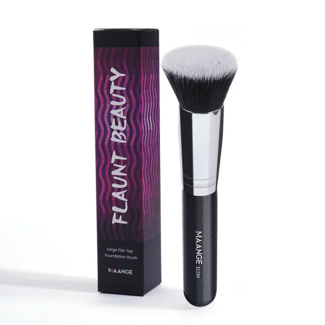 Powder Foundation Brush Portable Makeup Tools Black Stick Silver Tube - Shop at LoveMi