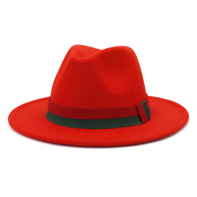 Big Brim British Style Woolen Jazz Top Hat Orange - Shop at LoveMi