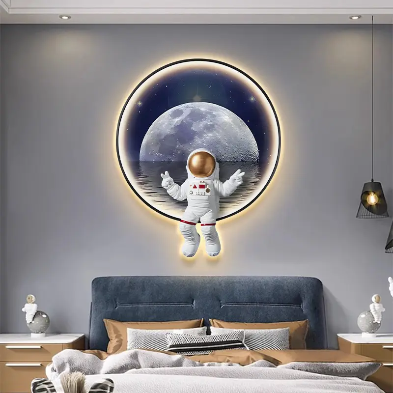 Background Children's Room Space Wall Painting Bedside