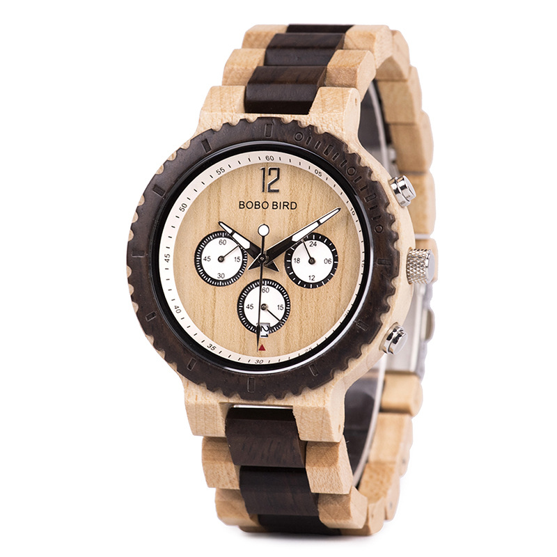R08 Classic Wooden Analog Quartz Watch 3