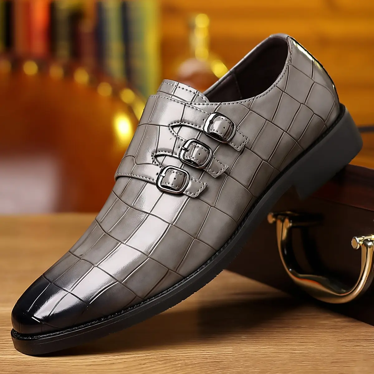 Men's Work Utility Footwear Casual Pointed-Toe Buckled